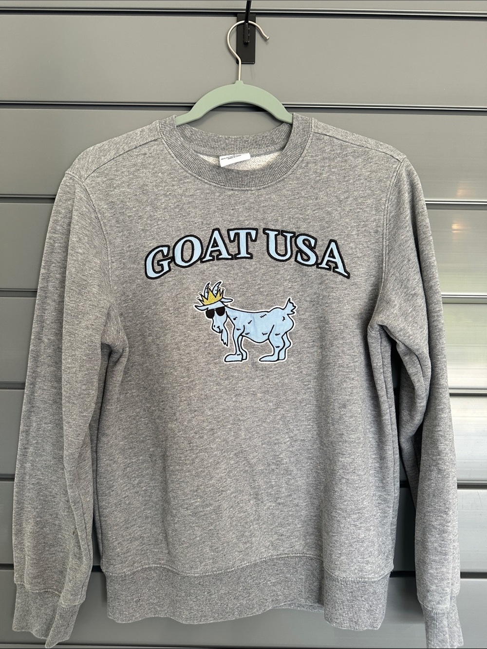 GOAT USA Men's Gray Graphic Crewneck Sweatshirt